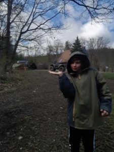 Program participant Leivi outide with Advocate